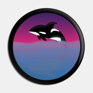 Whale in a Pink/Purple Sky Pin