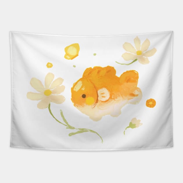 Flower Fish Tapestry by happyyu