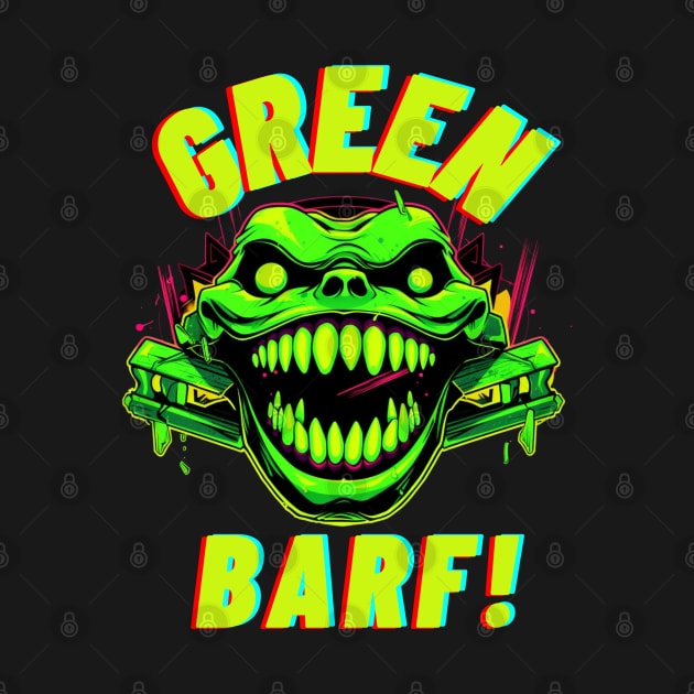 SmirkBot: Diseño Ciberpunk con Cara Verde y Sonrisa Exagerada, Un Estilo Único y Futurista by Green Barf!