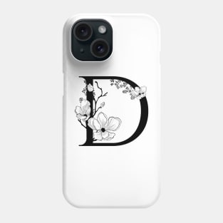 Letter D Monogram - Floral Initial Phone Case