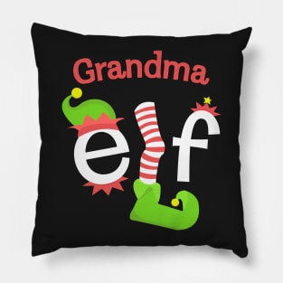 Grandma Elf Matching Family Christmas Tee Pillow