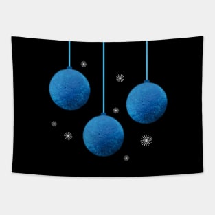 Blue Fuzzy Tree Ornaments Tapestry