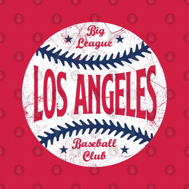 Los Angeles Retro Big League Baseball - Red by KFig21