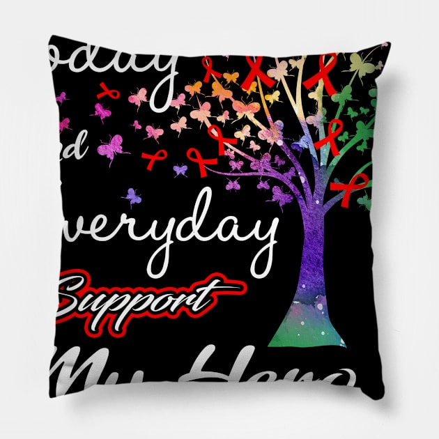 Today and Everyday I Support My Hero Stroke Awareness Support Stroke Warrior Gifts Pillow by ThePassion99