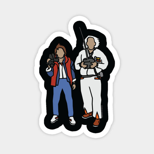 Doc & Marty Flat Design Magnet by jeffsmoll