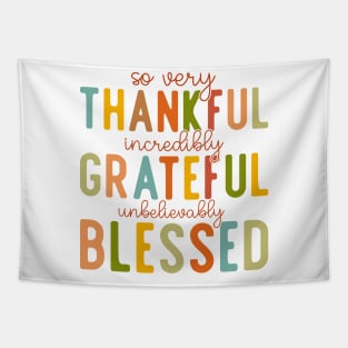 Thanksgiving Quotes Gift Fall Autumn Thankful Grateful Blessed Tapestry