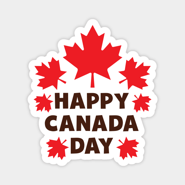 Happy Canada Day, Holiday, Maple Leaves, Red Magnet by Jelena Dunčević