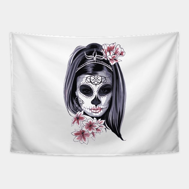 Day of the dead girl Tapestry by Reinrab