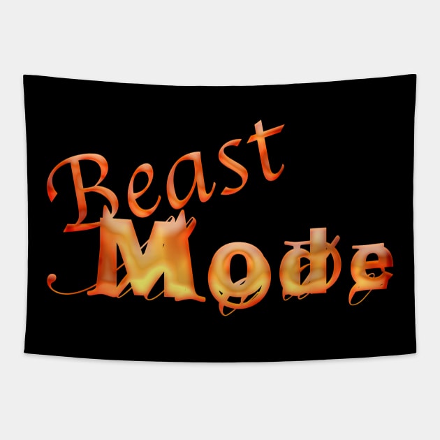 Beast Mode Font in orange Tapestry by Hispaniola-Fineart