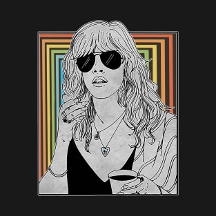 Stevie Nicks - retro Vintage Styled rainbow T-Shirt