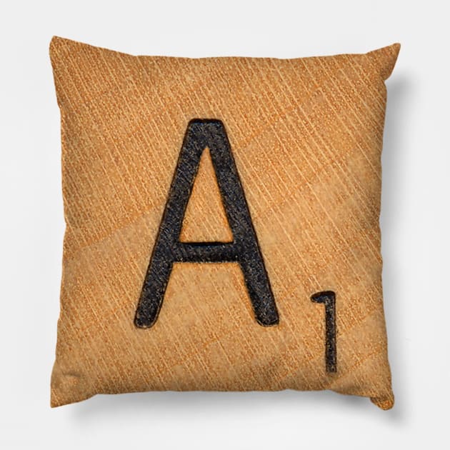 Scrabble Tile 'A' Pillow by RandomGoodness