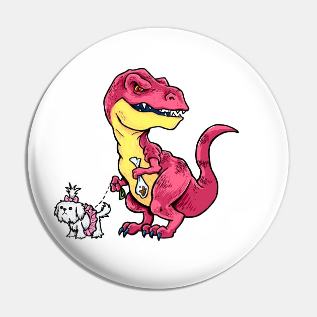 Jurassic Dog Park (Rex) Pin by ArtByJamesPowell