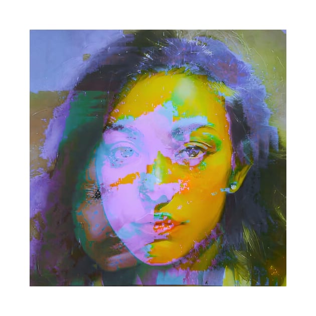 SAY SO Glitch Art Trippy Glitchy Portrait by raspberry-tea