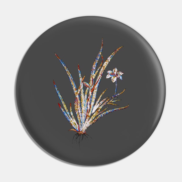 Stained Glass Fortnight Lily Botanical Illustration Pin by Holy Rock Design