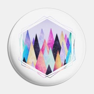 Colorful Abstract Geometric Triangle Peak Wood's Pin