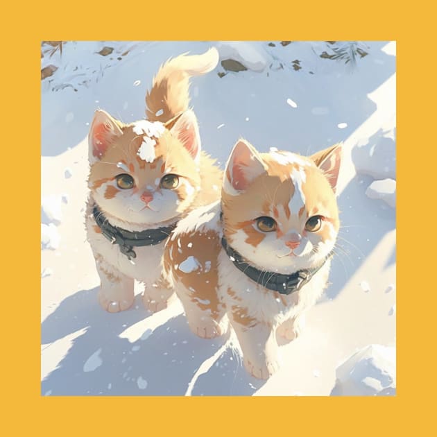 Two Kittens in the Snow by Star Scrunch