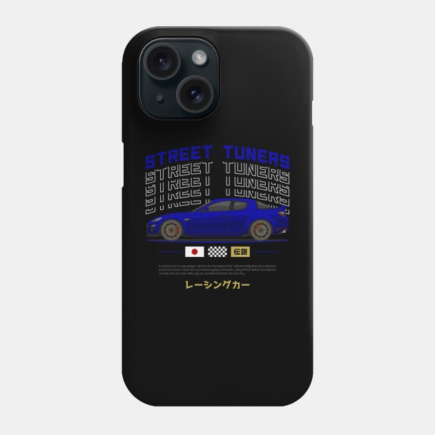 Tuner Blue RX8 JDM Phone Case by GoldenTuners