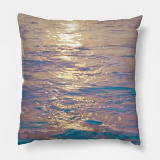 Blush sunset on a calm Indian beach: abstract nature photography Pillow