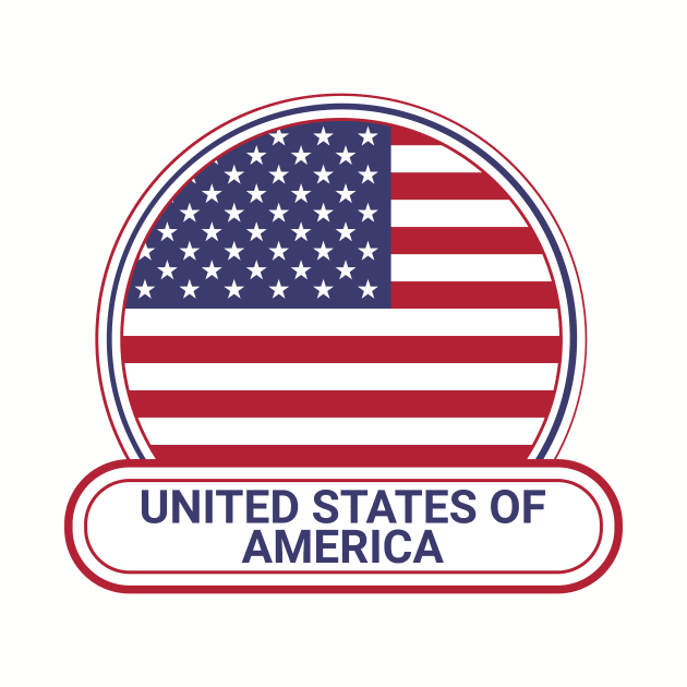 United States of America Country Badge - United States of America Flag by Yesteeyear