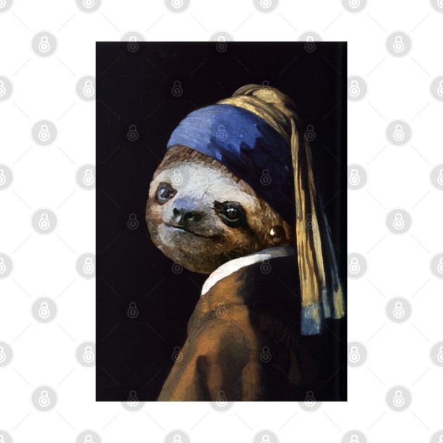 The Sloth with a Pearl Earring - Print / Home Decor / Wall Art / Poster / Gift / Birthday / Sloth Lover Gift / Animal print Canvas Print by luigitarini