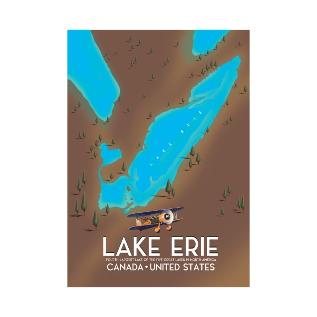 lake erie Vintage style map by nickemporium1