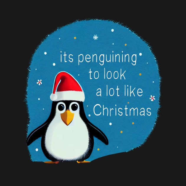 Funny Christmas Penguin Pun by Geminiartstudio