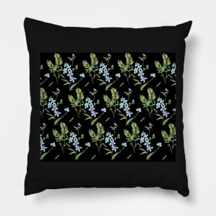 Dark vintage floral print Pillow