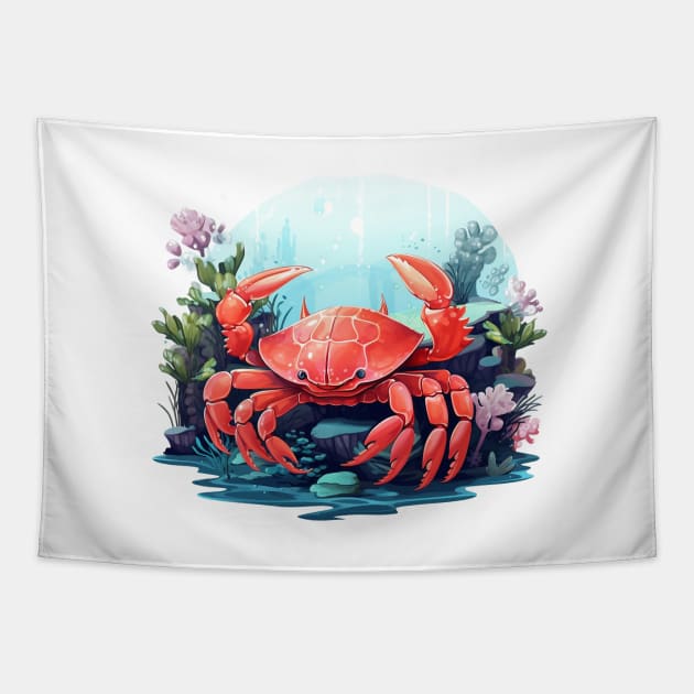 Red Crab Tapestry by zooleisurelife