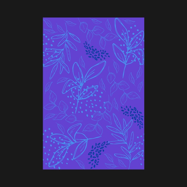 Light Blue leaves pattern by PedaDesign