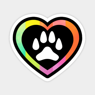 dog paw in heart Magnet