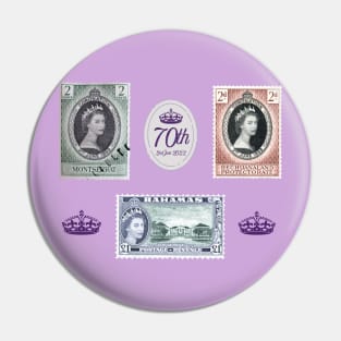 Queen Elizabeth Coronation stamp set Pin