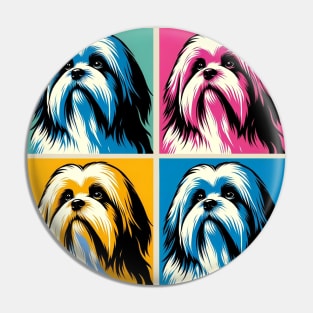 Lhasa Apso Pop Art - Dog Lovers Pin