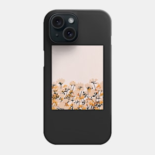 Abstract flowers, Botanical Mid century art Phone Case