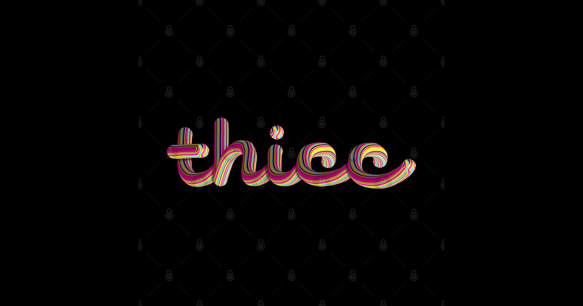 Thicc Text 3D Lettering Digital Illustration Multicolur brush Thicc