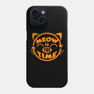 Funny Cute Cat Meow Typography Funny Saying Gift For Cat Lovers Phone Case