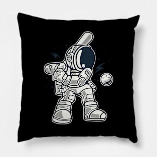 Astronaut Playing Baseball Pillow