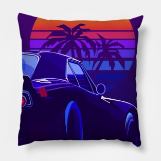 Dodge Charger in retro bg Pillow