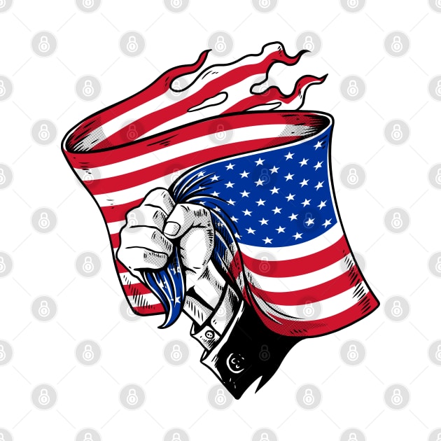 hand holding USa flag by Mako Design 