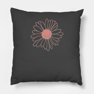 Daisy Boarder Coral Pillow