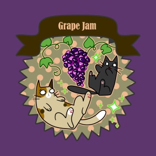 Grape Jam - Cute Cats and Grapes Canning Label T-Shirt