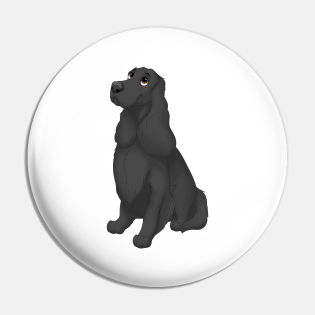 Black English Cocker Spaniel Dog Pin by millersye