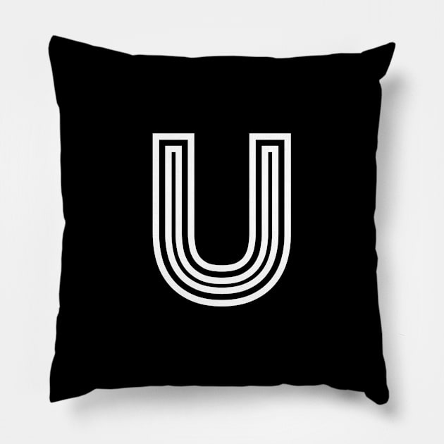 Letter U Pillow by RaymondWareNYC