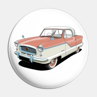 Austin Metropolitan in two tone coral and white Pin