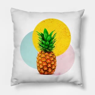 Pineapple Geometric Abstract Collage Art Pillow