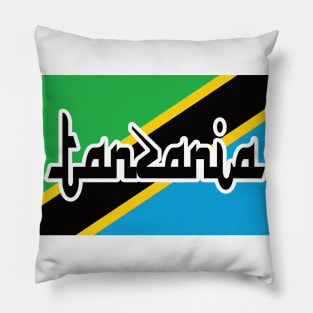 Flag of Tanzania, Africa | Arabic Style Script Font Pillow