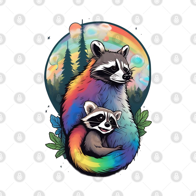 Trash Panda Family Raccoon Family by JonHale