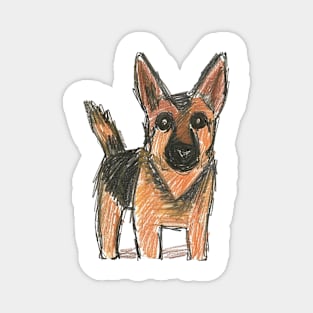 Badly Drawn Funny German Shepherd for Dog Lovers Magnet