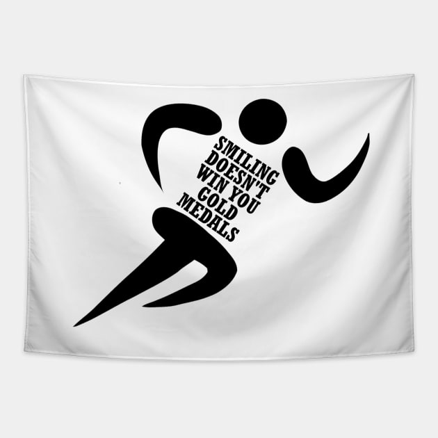 Smiling doesn't win you gold medals - running man - simone biles - dancing with the stars Tapestry by tziggles