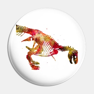 Dinosaur Skeleton Watercolor Painting Pin