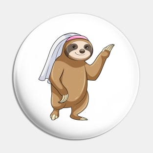 Sloth as Bride with Veil Pin